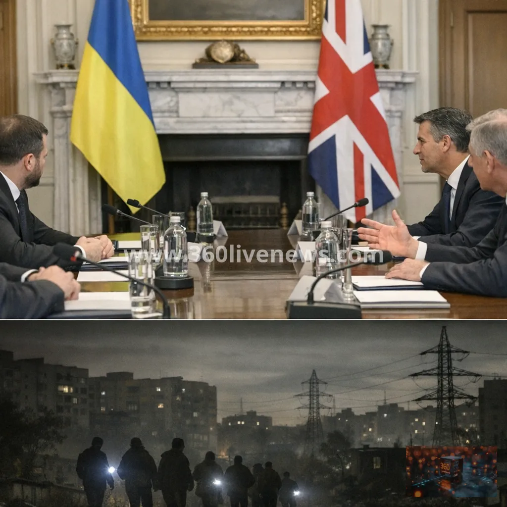 Ukraine says 600,000 left without power as Zelensky meets UK leaders in London