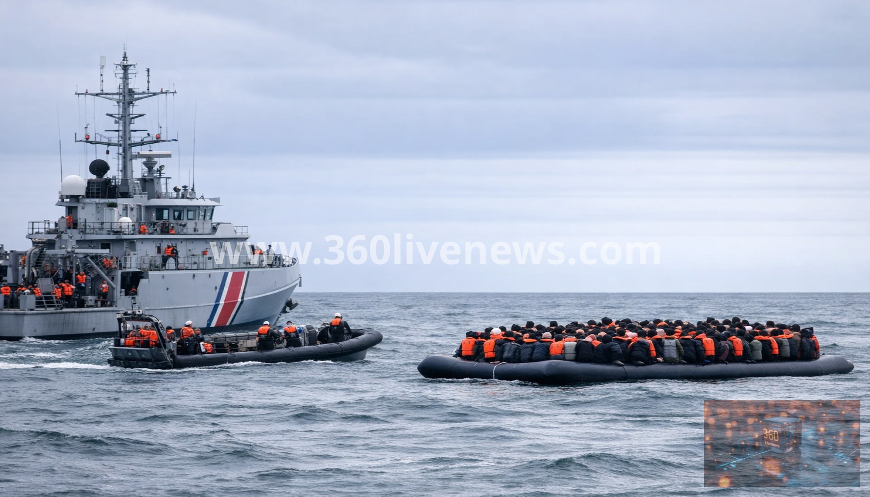 French coastguard rescues over 100 migrants crossing English Channel