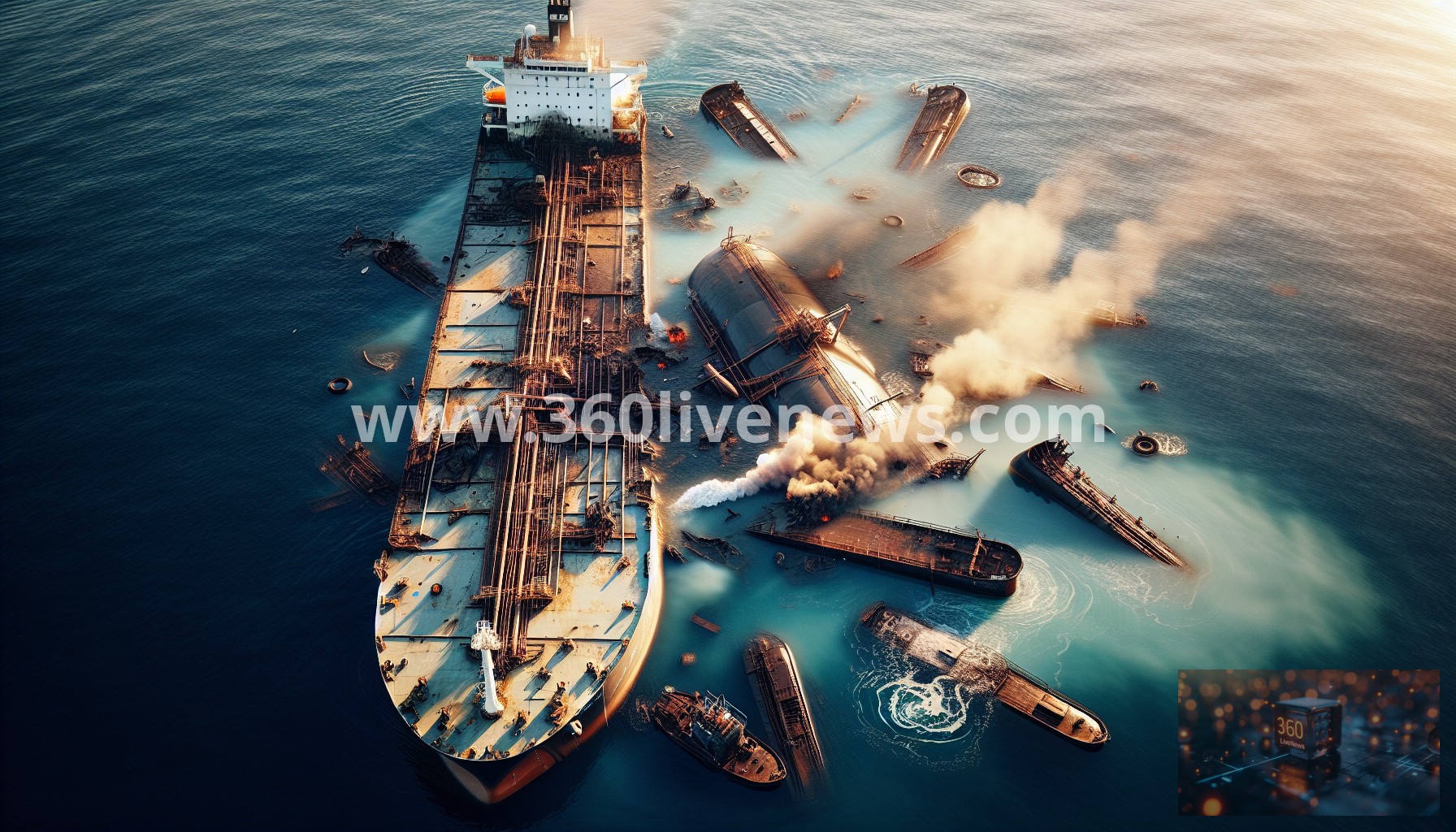 Russian tanker carrying LNG sinks in Mediterranean Sea near Libyan port of Sirte following explosions and fire