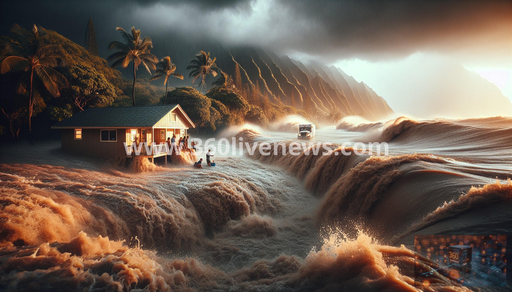 Severe flooding prompts emergency evacuation orders for 5,500 residents on Oahu's north shore