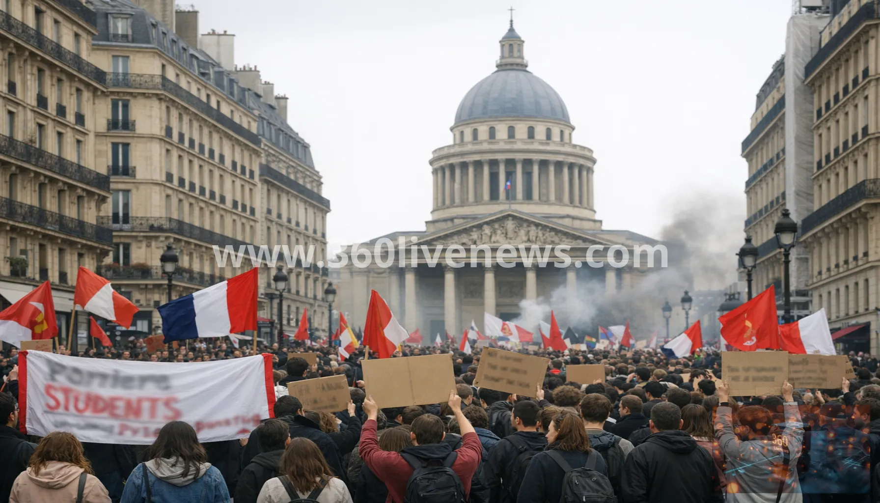 French students and public workers protest planned budget cuts ahead of 2027 budget