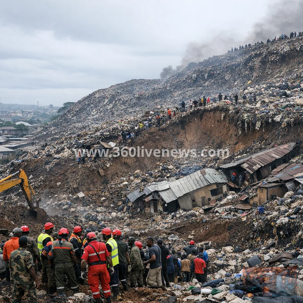 Landfill collapse in Conakry kills at least 30 after heavy rains trigger landslide
