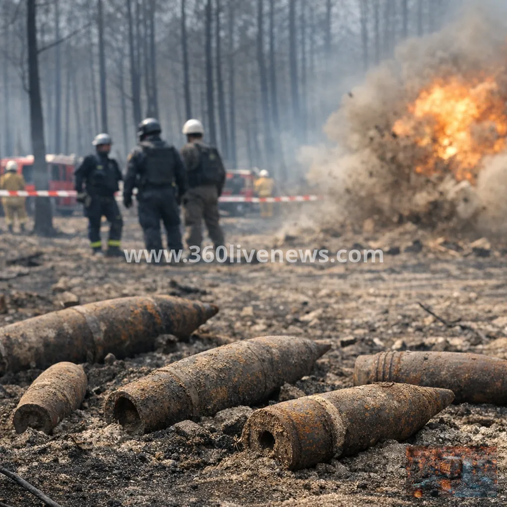 Wildfire in southwest France uncovers unexploded World War II shells