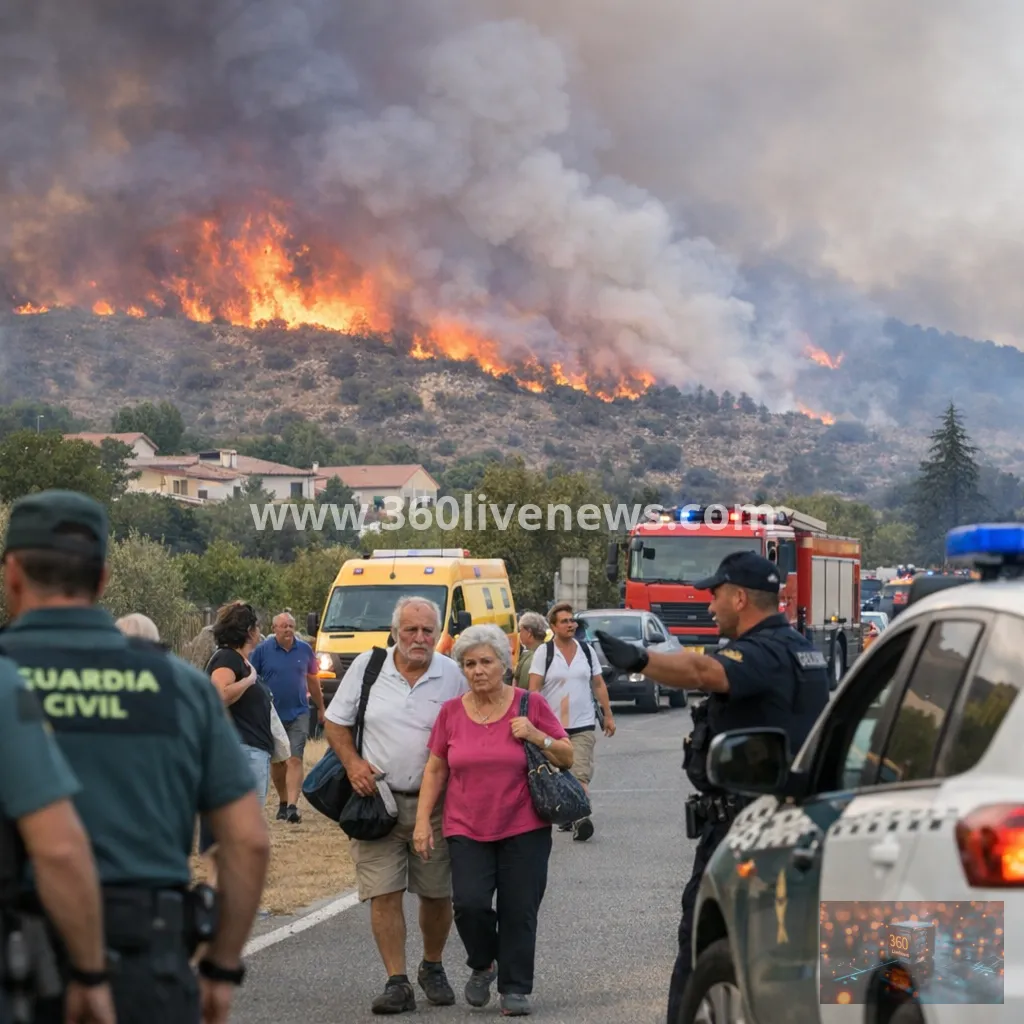 Spanish police evacuate residents as wildfire threatens homes near Madrid