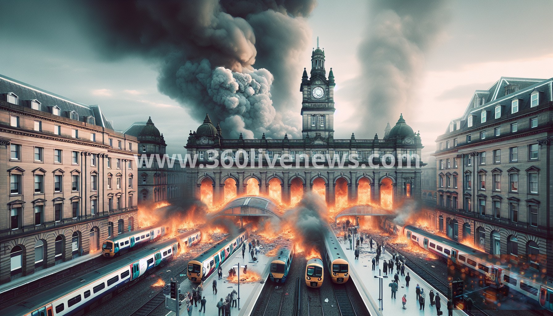 Fire near Glasgow Central Station disrupts train services and leads to station closure