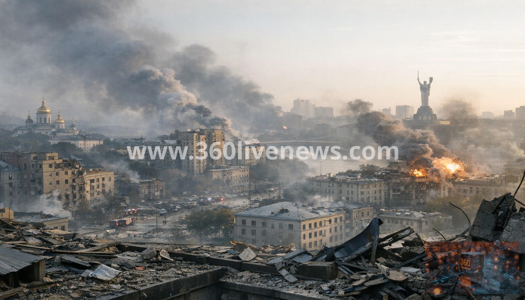 Russia pummels Kyiv, killing at least 10 in hours-long attack