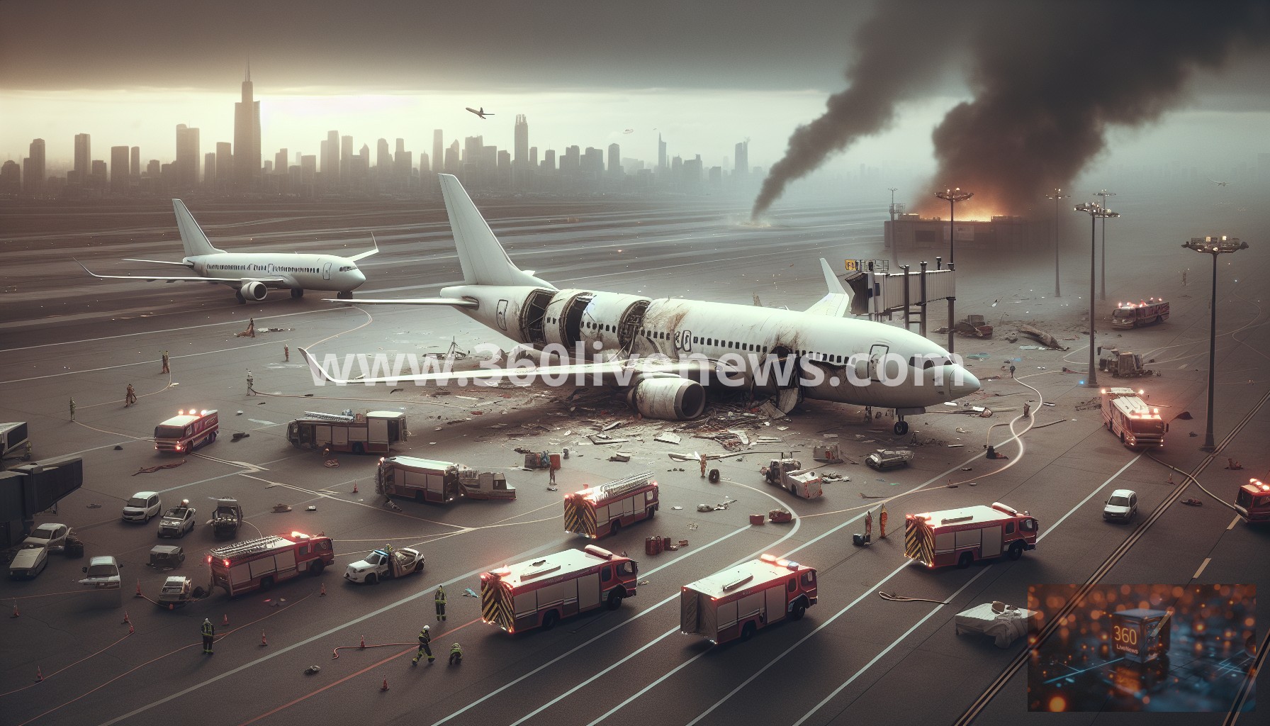 Air Canada flight collides with fire truck at LaGuardia Airport, resulting in the deaths of two pilots