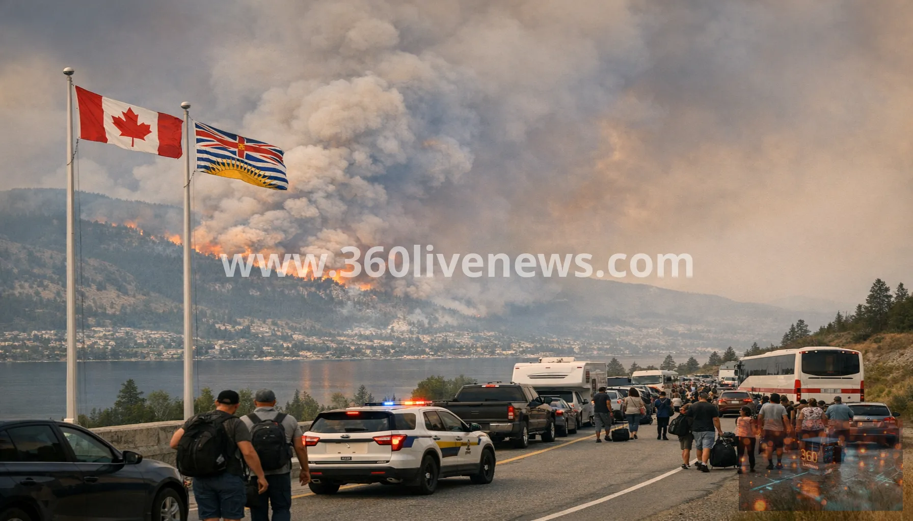 British Columbia declares state of emergency as wildfires force more than 20,000 to flee