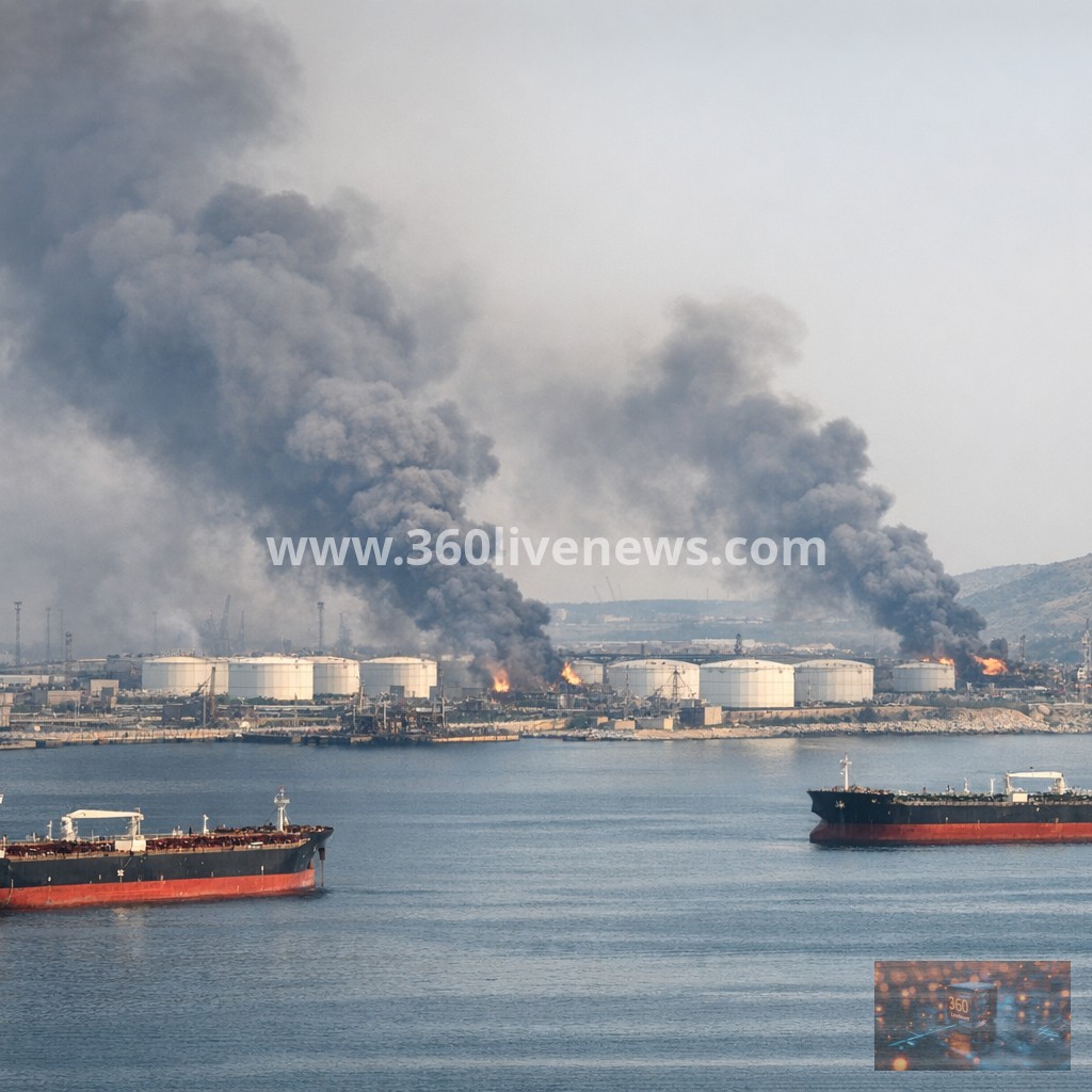 Russian strikes kill 10 as Ukraine says it hit oil terminal and tankers