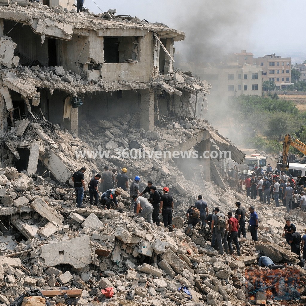 Nine killed in Israeli strike on building in southern Lebanon town of Saksakiyeh