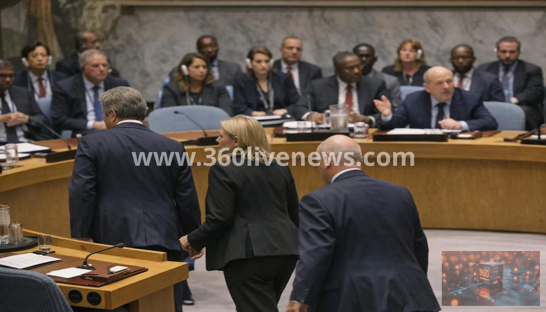 US walks out of UN Security Council meeting after France criticism over rights vote