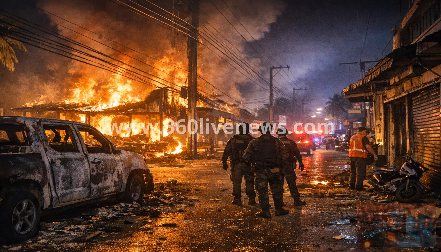 Dozens of co-ordinated arson attacks hit southern Thailand, injuring two