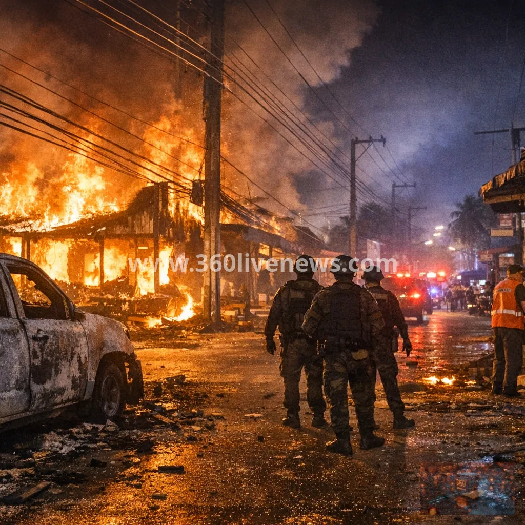 Dozens of coordinated arson attacks hit southern Thailand for a second day, injuring three