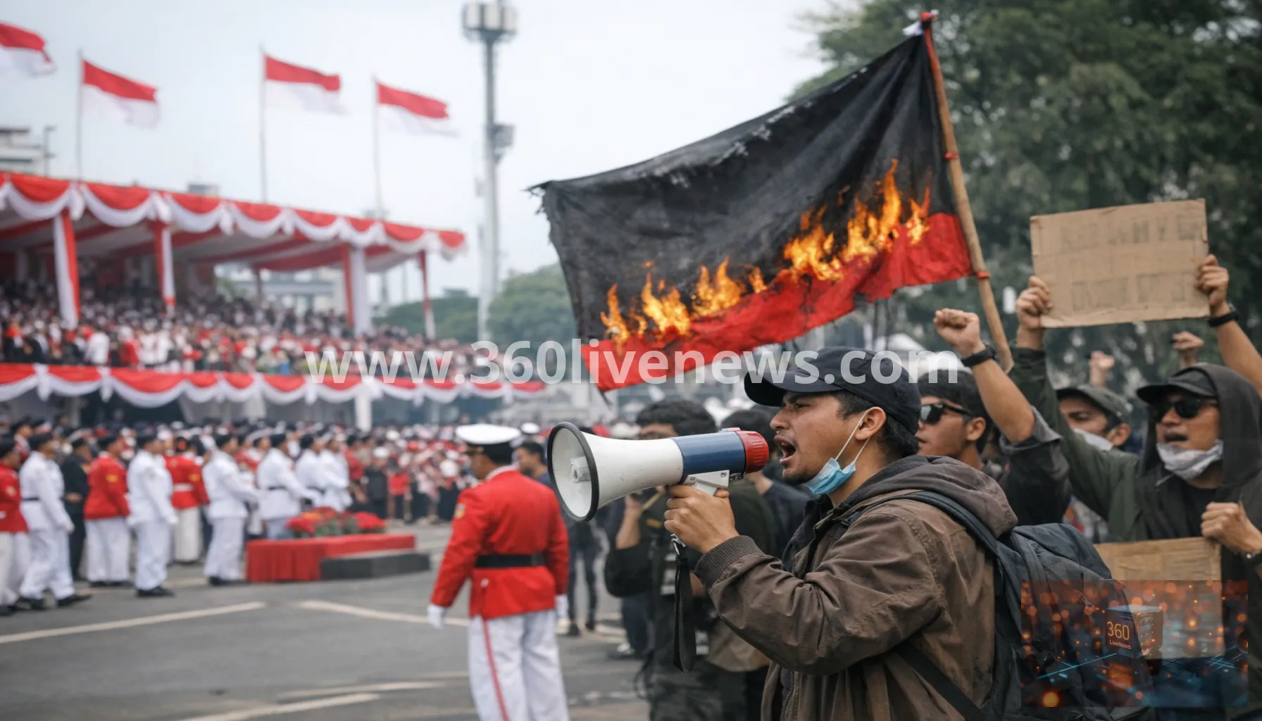 Dissent surfaces in Jakarta during Indonesia's Independence Day celebrations