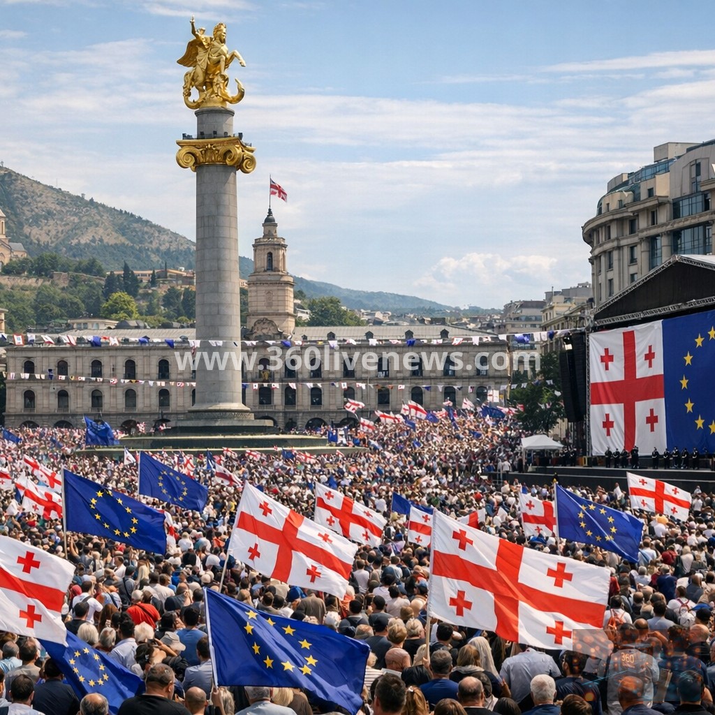 Thousands rally in Tbilisi on Georgia Independence Day to press for EU path