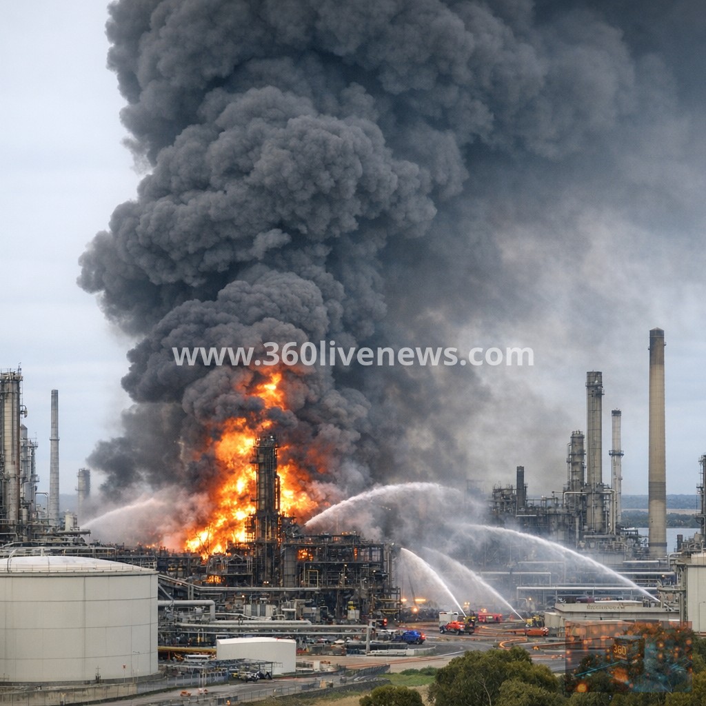 Major fire at Geelong oil refinery reduces fuel production but no rationing planned