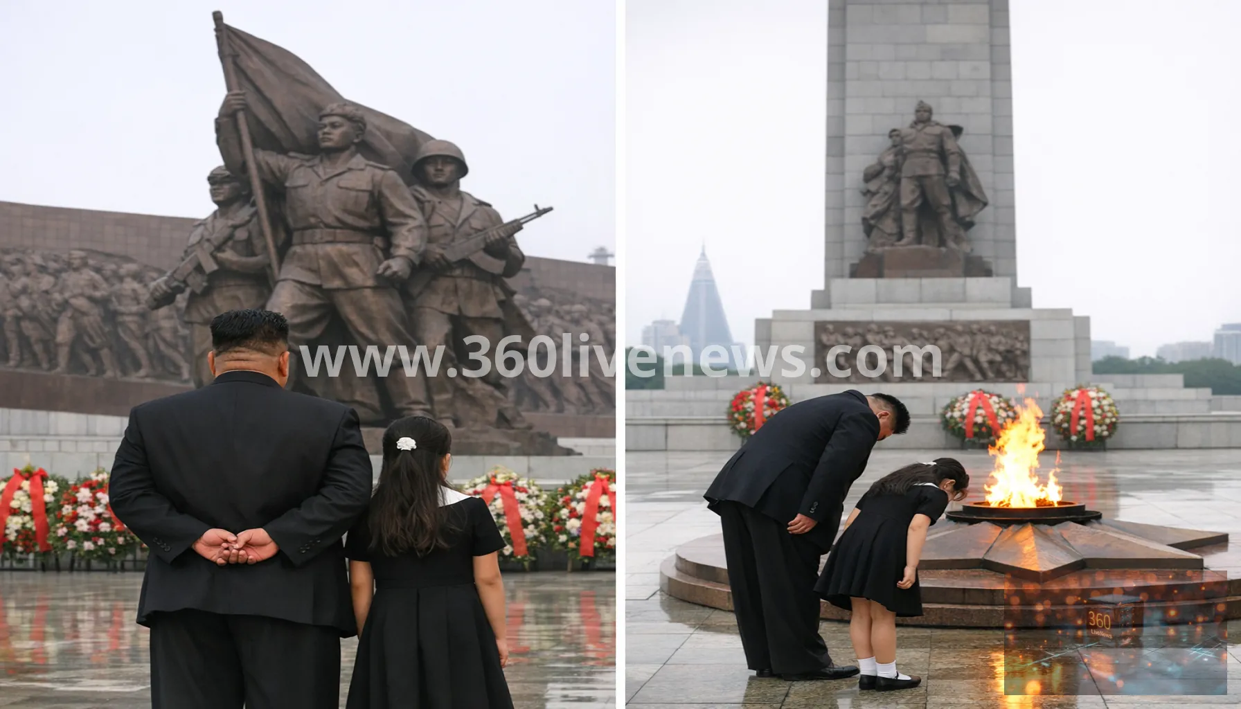 Kim Jong Un marks Korean War armistice anniversary with daughter at Pyongyang memorials