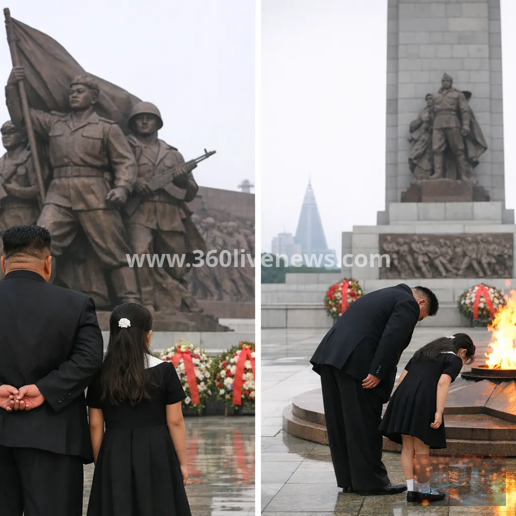 Kim Jong Un marks Korean War armistice anniversary with daughter at Pyongyang memorials