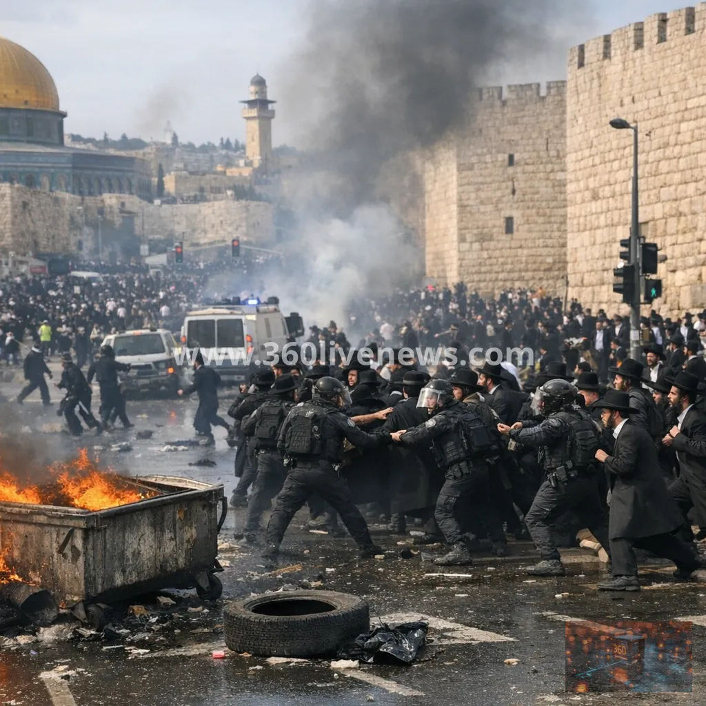 Hundreds of Haredi men riot in Jerusalem and Beit Shemesh over draft-arrest protests