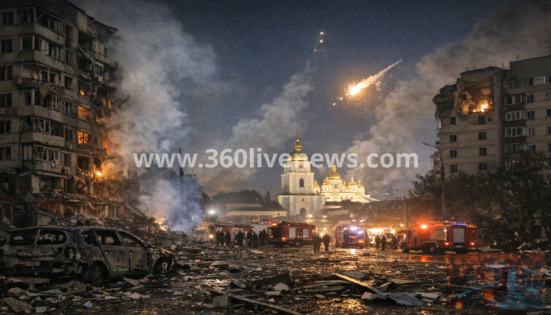 Ukraine: Overnight Russian barrage on Kyiv kills at least one and injures 16