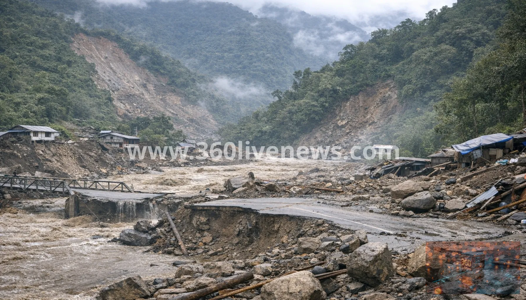 India's Arunachal Pradesh district cut off by landslides as five remain missing after flash floods