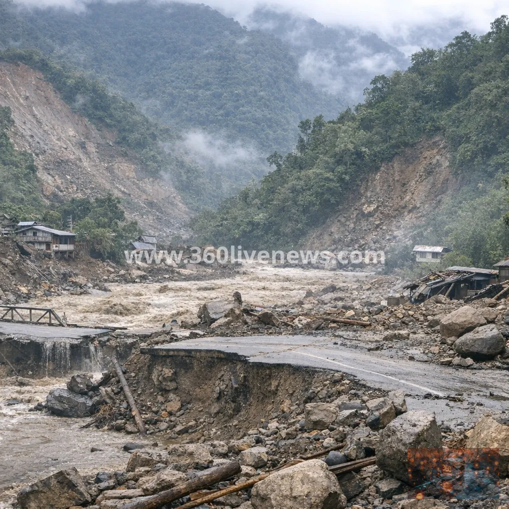India's Arunachal Pradesh district cut off by landslides as five remain missing after flash floods