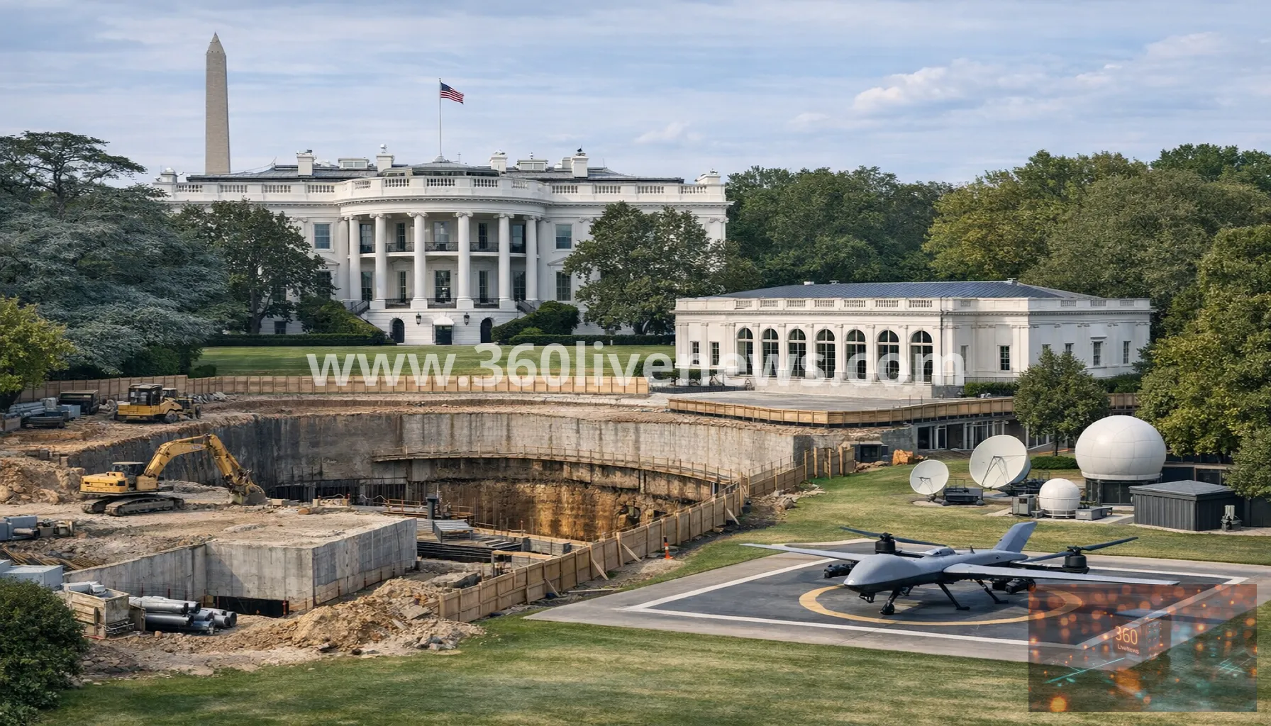 White House ballroom plan expands to include drone port and underground facilities