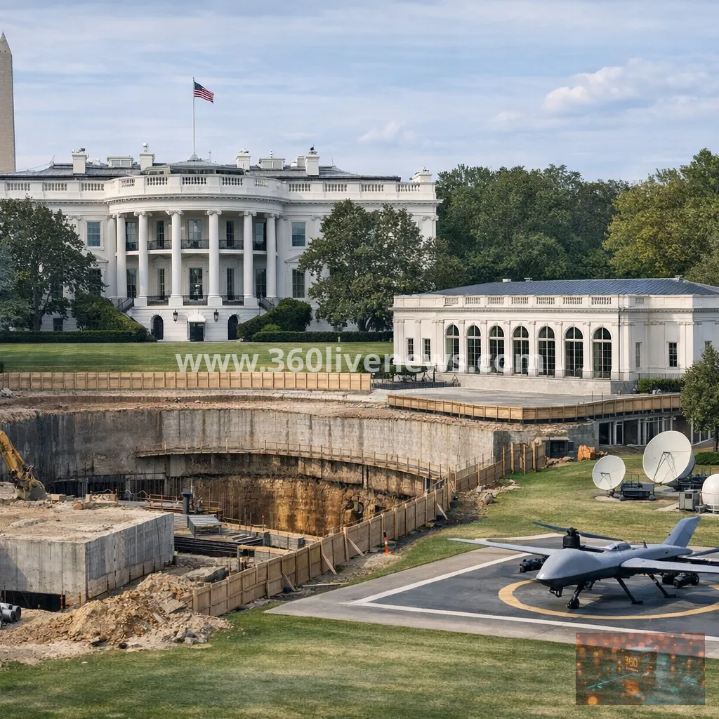 White House ballroom plan expands to include drone port and underground facilities