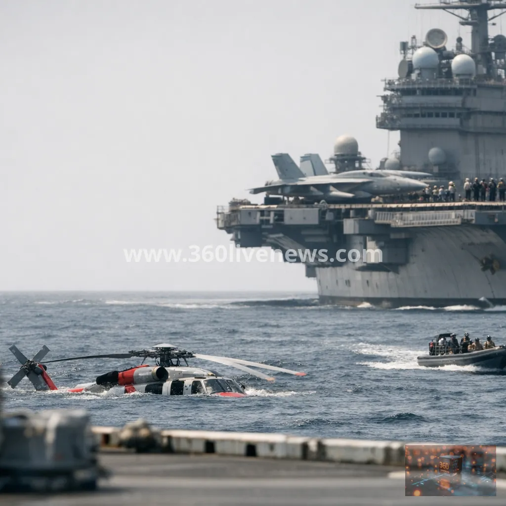 US Navy Sea Hawk makes emergency water landing in the Arabian Sea, one crew member missing