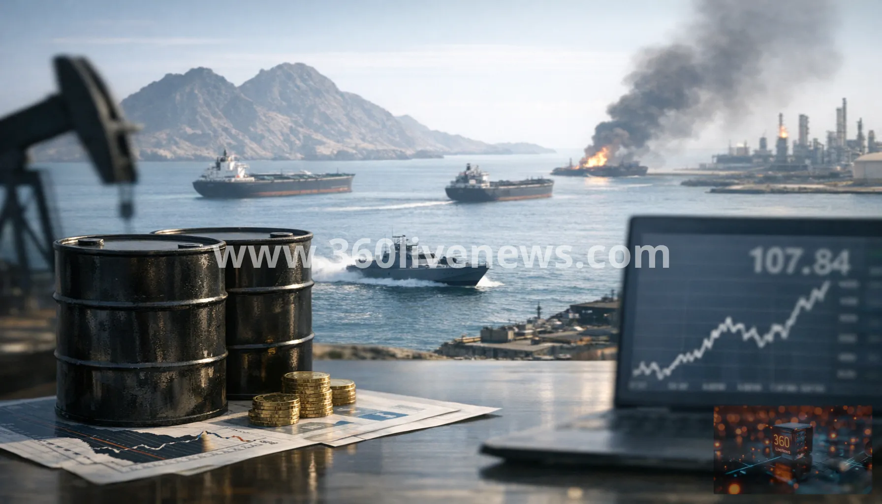 Brent crude tops $107 as Hormuz shipping disruption deepens