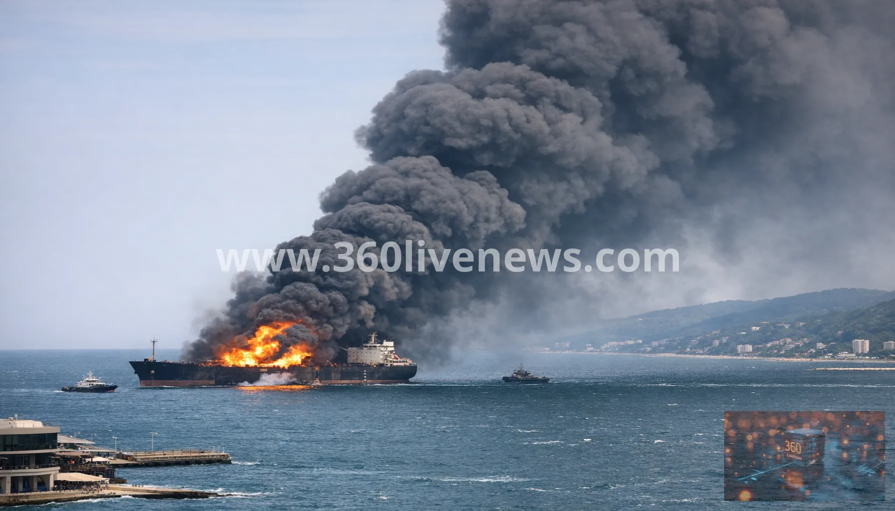 Russian oil tanker explodes off Sochi, sending smoke over Black Sea coast