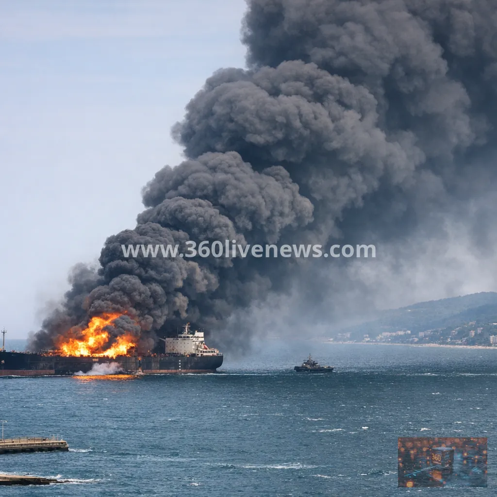 Russian oil tanker explodes off Sochi, sending smoke over Black Sea coast