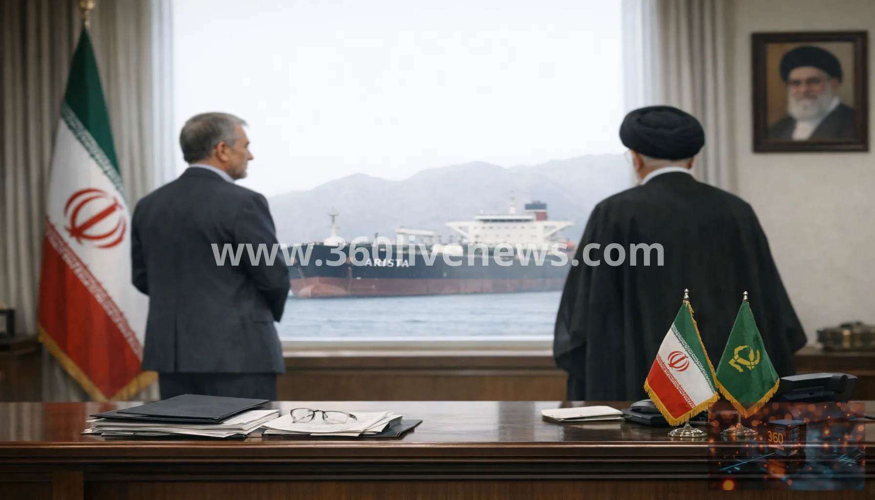 Vessel linked to sanctioned Iranian oil network remains stuck in Strait of Hormuz as tracking dispute continues