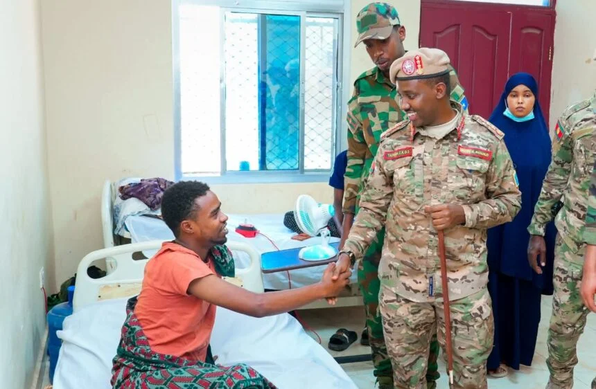 Somali Army Commander Visits Wounded Troops to Boost Morale Amid Ongoing Conflict