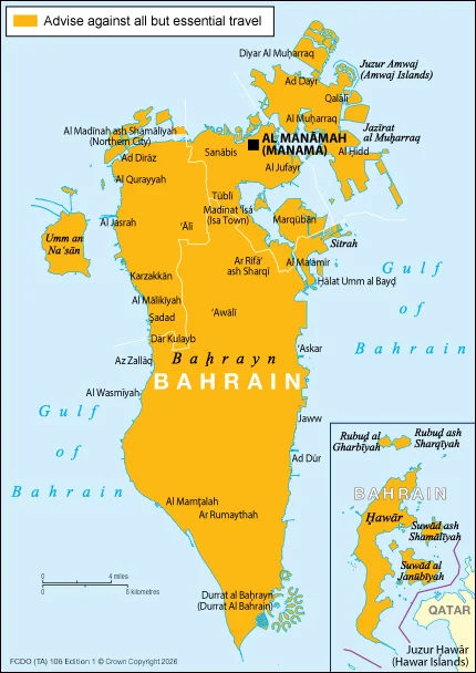 UK FCDO Advises Against Travel to Bahrain Amid Regional Security Threats