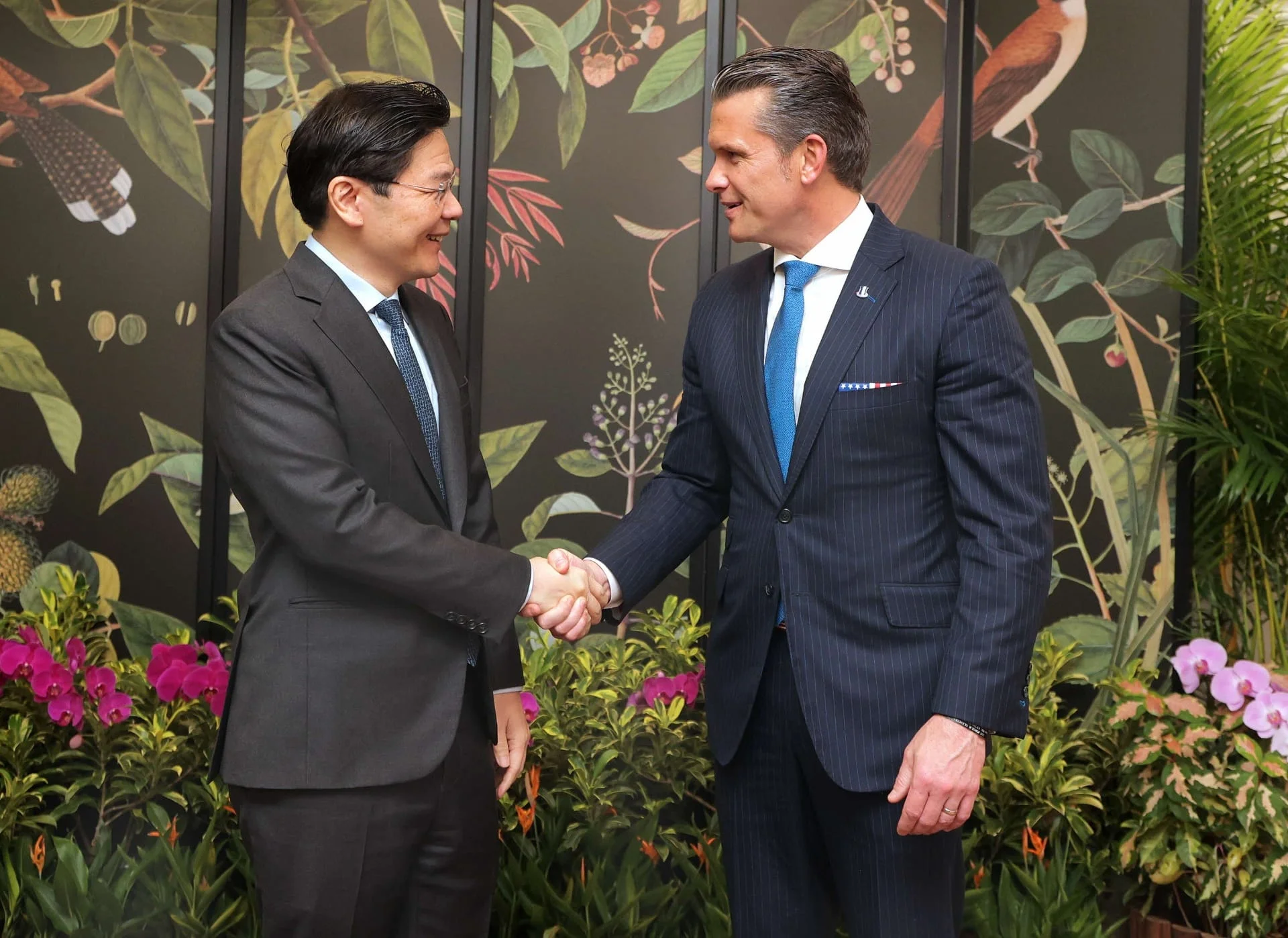 Pete Hegseth meets Lawrence Wong in Singapore during Shangri-La Dialogue