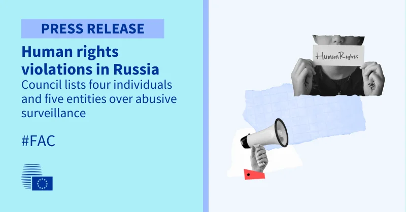 EU sanctions four individuals and five entities over surveillance abuses in Russia