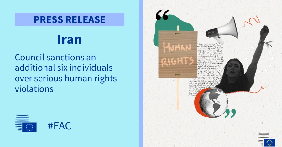 EU sanctions six more individuals over human rights abuses in Iran