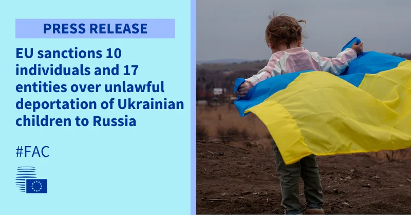 EU sanctions 10 people and 17 entities over deportation of Ukrainian children